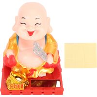 Statue Bouddha Maîtreya Solaire Dorée ABS Durable Secouant la Main Automatique pour Maison Voiture Bureau