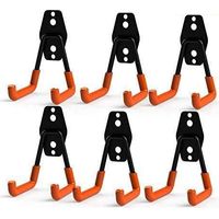 Steel Garage Storage Utility Double Hooks, Heavy Duty for Organizing Power Tools,Small U Hooks (pack of 6)