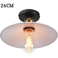 26cm Lámpara de Techo Vintage Retro Lámpara Colgante Metálico E27 para Dormitorio Escaleras Sala de Estar Blanco 1PCS