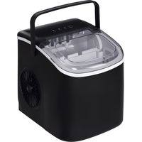Máquina para Hacer Hielo 12 Kg en 24 Horas 9 Cubitos en 6-12 Minutos Depósito de Agua 1,3 L 22,2x29,4x29 cm Negro
