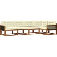 vidaXL Outdoor Sofa Set 5 pcs Natural and Cream