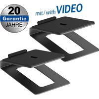 my Wall HS33-1L - Speaker Stand de desktop (2 Stück, mit Antivibrationsmatte, Winkel de tilt de 16°, trägt bis zu 10 kg, Standfuß für de PC-Gehäuse, Gehäuse oder Monitore de
