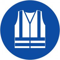 Panneau d'obligation NOVAP 300 mm rond Métal Préperforé Port du gilet réfléchissant