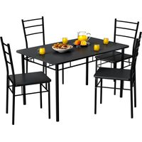 5 piece dining set anthracite 110x68cm industrial style