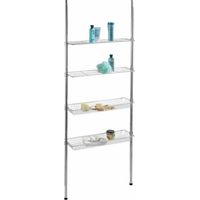 WENKO Scaffale per bagno, scaffale telescopico, Ellera, in acciaio, 71x65-285x20 cm, Lucido