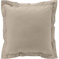 Taie d’oreiller 63 x 63 cm en percale Sable – Volant plat & point bourdon