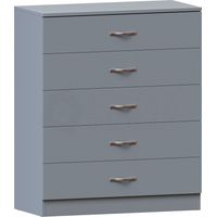 Riano Kommode mit 5 Schubladen, Schlafzimmer-Aufbewahrungsmöbel, Grau
