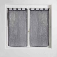 Paire de voilage à passants - 45 x 120 cm - Filiane - Gris anthracite - Livraison gratuite