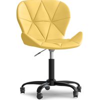 Chaise de bureau avec roulettes - Chaise pivotante de bureau - RevĂŞtement en similicuir - Structure noire Wito Jaune