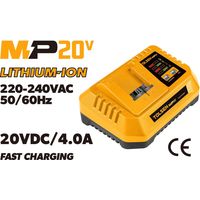 Cargador de carga rápida TOLSEN 20V 4.0Ah, carga en 60 min, indicador LED, euroenchufe