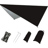 Camping Bâche Anti-Pluie Rain Tarp Imperméable Tarp Rain Fly Toile De Tente Avec Sac De Rangement Pour Extérieur Camping Randonnée,Noir 230x210cm