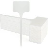 50 Stück 15,5 cm Outdoor-Pflanzenetiketten, groß, für den Außenbereich, Kunststoff, für Garten, Gemüsegarten, weiß