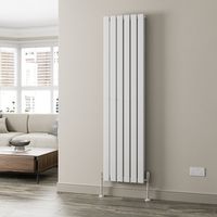 White Flat Panel Designer Radiator Vertical Horizontal 1800 x 456mm Double Panel