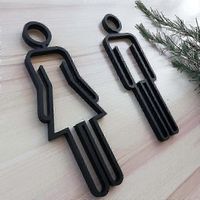WC-Türschild für Hotel, Büro oder Zuhause – WC-Symbol – Schwarzes Badezimmerschild