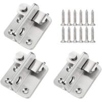 Ensemble de 3 verrous de porte, verrou de porte, verrou de cadenas de porte, levier de verrou de porte, verrou antivol en acier inoxydable avec vis, convient à diverses portes, type à ouverture à gau