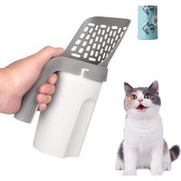 Pelle à litière pour chat, pelle à litière avec sacs à litière, pelle à litière, pelle à déjections fécales pour chat