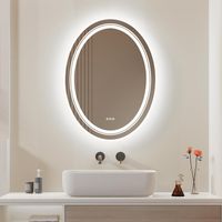 Specchio Bagno con LED Luce Ovale Retroilluminato + Frontale Specchio Smart Bagno 50x70cm