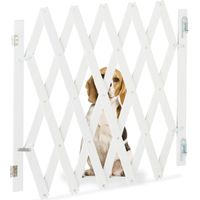 Barrière rétractable pour chien en blanc