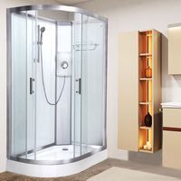 Vidalux Pure E 1200 x 800 Electric Right Shower Cabin-Triton Lux Metal 9.5KW