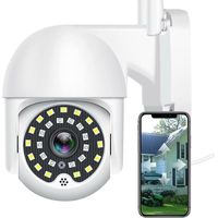 Caméra de sécurité extérieure, caméra de surveillance Wifi sans fil enfichable Moniteur HD Caméra à 360 degrés