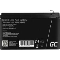 green-cell AGM50 wiederaufladbare Batterie schwarz 12 V 10 Ah