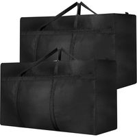 Lot de 2 grands sacs de rangement de 240 L, sacs de déménagement extra larges avec fermeture éclair pour le déménagement, le rangement à domicile et les vêtements.