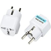 FENOPLASTICA2x Adaptateur Universel Secteur US/UK/Chine vers Europe (EU) / France (FR) Prise électrique avec Terre Normes CE RoHS 16A Blanc Compatible with Clarisonic mia2, Philips,Oral b, Samsung
