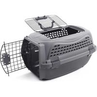 Caisse de transport pour chat M.PETS ECO GIRO - Cage en plastique - Taille M - Gris