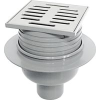ACO Balkon/Terrassenablauf 100 x 100 mm DN 50, grau, Ablauf senkrecht
