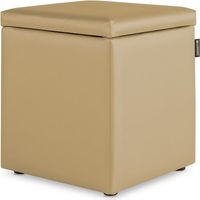 Puff Cubo Arcón Polipiel Beige 1 UNIDAD Beige