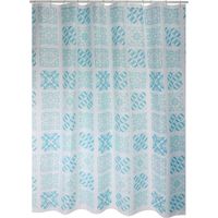 SINTRA Cortina de Ducha de Poliéster 180x200cm CALIDAD PREMIUM Azul Turquesa - Anillas incluidas MSV