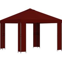 vidaXL Gazebo 3 x 3 m Burgundy Polyester and Steel 190 gsm
