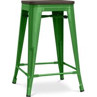 Taburete de Bar - Diseño Industrial - Madera y Acero - 60cm -Stylix