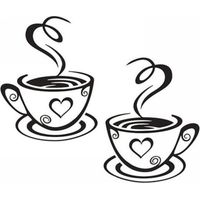 Kaffeetasse Design Wandaufkleber Home Decals Küche Restaurant Dekor