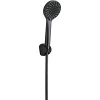 Ensemble de douche avec support mural fixe 5 fonctions finition noire - Sival