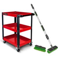Chariot d'atelier BM TOOLS TOOLCART 3 étages sur roulettes - Desserte, rangement pour outils, Balai brosse de nettoyage à eau