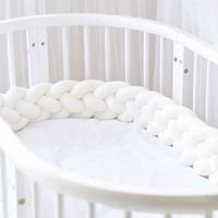 3M 4 Weave Baby Kissen Schlange Zopf Stoßstange Samt Schutz Bett Stoßstange Kindergarten Für Neugeborene Bett Zimmer Dekor Weiß