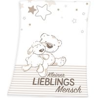 Herding Fynn Coperta per Bambini, Lieblingsmensch, 75 x 100 cm, Microfibra, Bianco