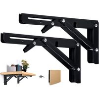 400 mm Klappwandhalterung (2 Stück) – Robuste, schwarze Wandhalterung, ideal für Schreibtische und Regale. – AquaForge