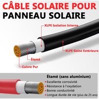 Câble adaptateur panneau solaire vers SAE, connecteur PV, câble d