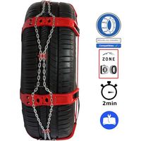 Chaine à neige chaussette Steel Sock pour pneus 205/65R16 et 235/50R17 – Montage facile – Encombrement réduit 6mm – Compatible ABS et ESP – Polaire
