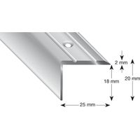KÜGELE Treppenwinkel Alu silber eloxiert, gelocht, 25/20/1000 mm