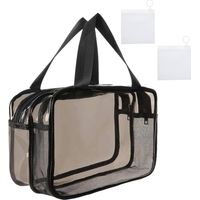 Trousse De Toilette, Trousse Transparente, Trousse Voyage avec poignée de Transport, Washbag avec Séparation Sec/Humide, Trousse de Toilette pour Voyage, Plage, Hôtel