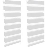 Lot de 2 stores enrouleurs zébrés jour nuit l.55 x H. max 170 CM blancs
