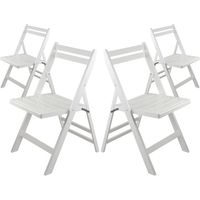 Lot de 4 chaises pliantes en bambou Biano 46x44x78cm Thinia Home