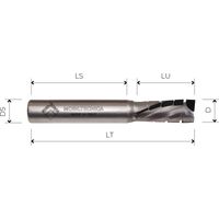 MTEC040.12 - FRAISE HeLICOÏDALE EN DIAMANT Z2+2 ANGLE AXIAL 25° PCD H4, 5 mm CORPS EN DENSIMET - MOBILTECNICA .12D12 LU 35 DS12 LT81 Z AX25° GAU H3,5