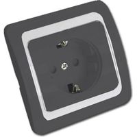 electricidad finstockbase enchufe con tt antracita blister 52040