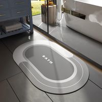 Alfombra de baño antideslizante, de secado rápido y resistente a las manchas, de fácil cuidado, para bañera de exterior, 75 x 45 cm, color gris.