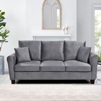 Tivoli Grey Velvet 3 Seater Fabric Sofa