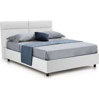 Letto Matrimoniale Asica, Letto Matrimoniale Materasso Incluso, Sfoderabile Made in Italy, Contenitore, Bianco